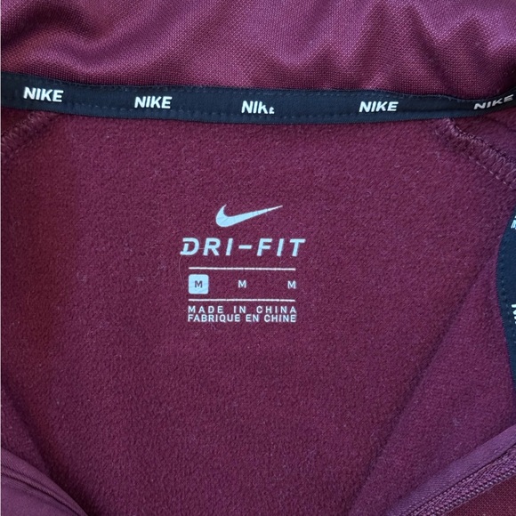 Nike Dri-Fit Men’s Fleece Maroon 1/4 Zip Pullover Size Medium - Picture 7 of 11